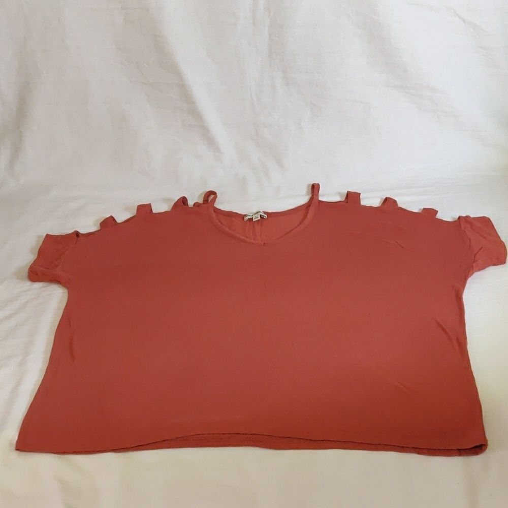 Zenana Burnt Orange Open Shoulder Blouse‎